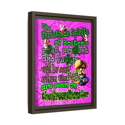 christmas spirits of boston - framed canvas art (pink swirl)