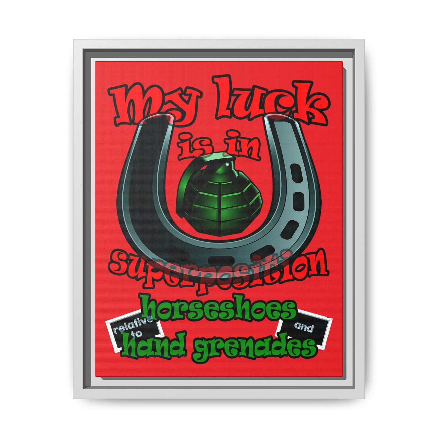 my luck - framed canvas art (red)