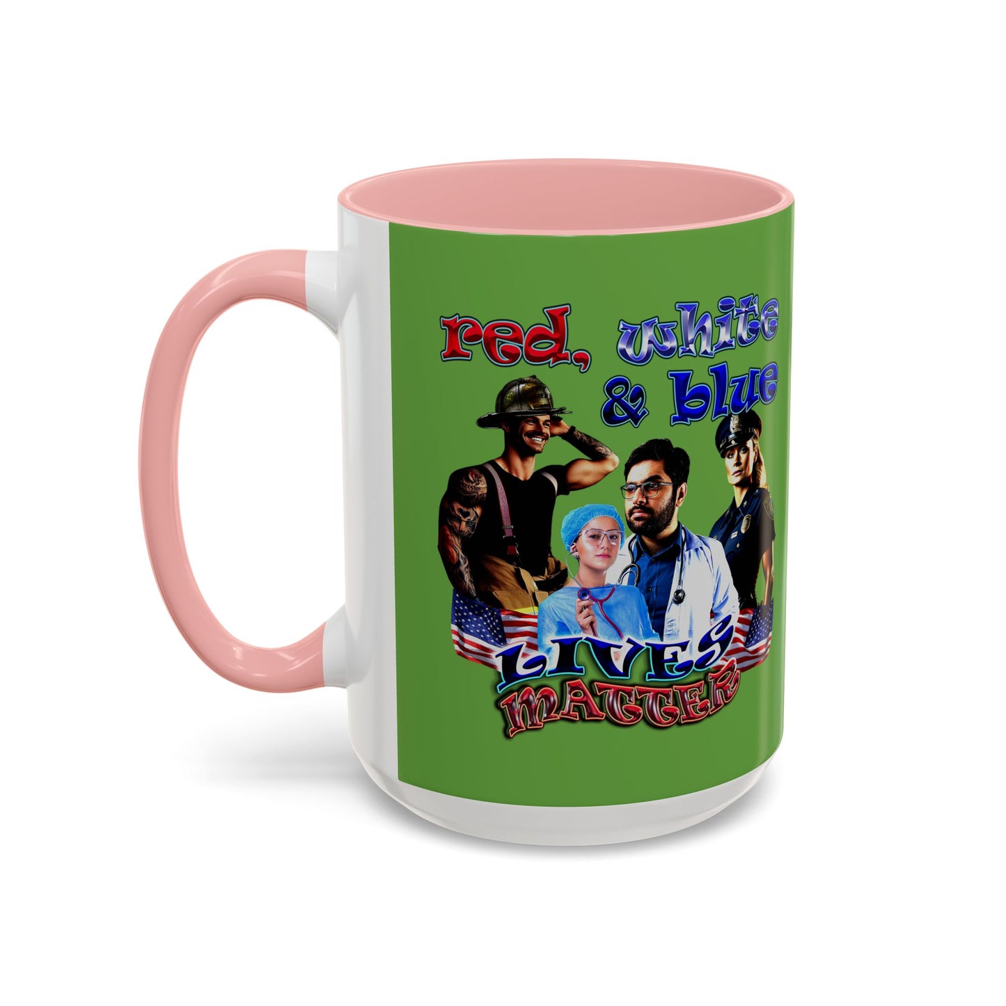 rw&b lives matter - Accent Mug (green)