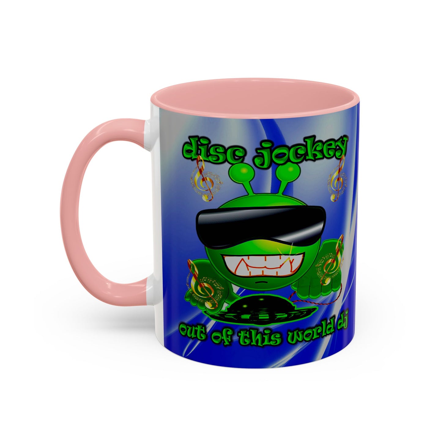 disc jockey - Accent Mug (blue-white wave)