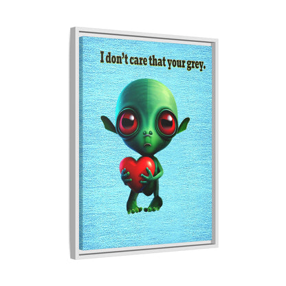 I don't care that your grey - framed canvas art (faded blue)