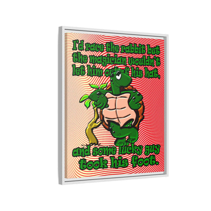 turtle race - framed canvas art (yellow-orange wave)