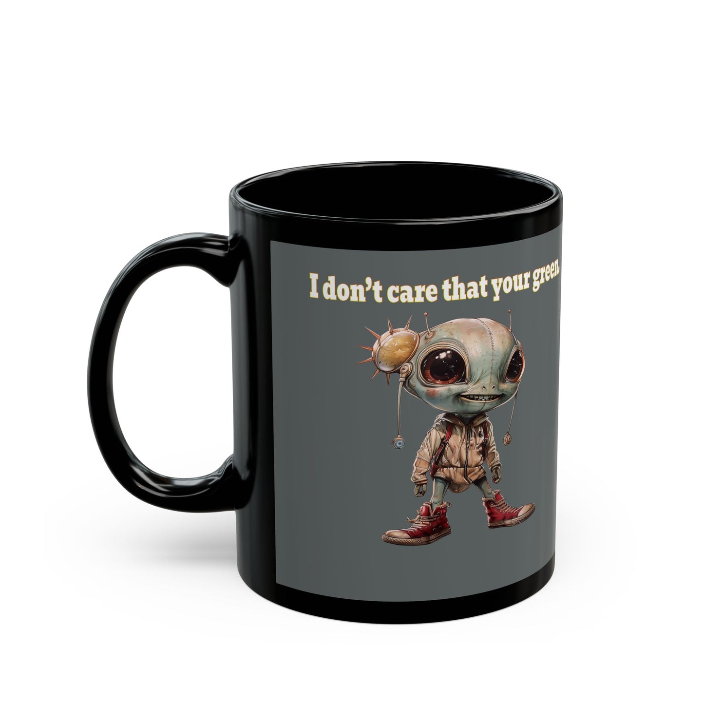 I don't care that your grey - Black Mug (dark grey)