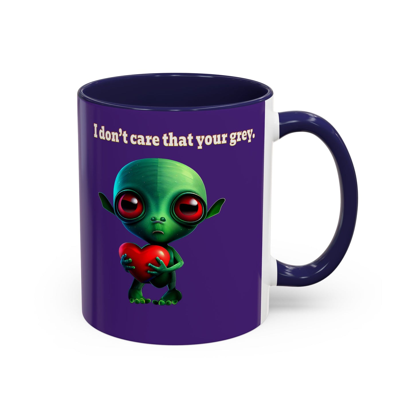 I don't care that your grey - Accent Mug (purple)