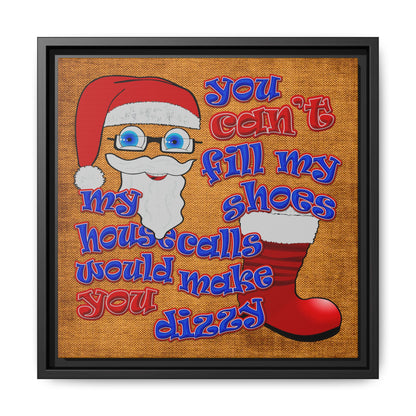 santa's shoes - framed canvas art (brown papyrus)
