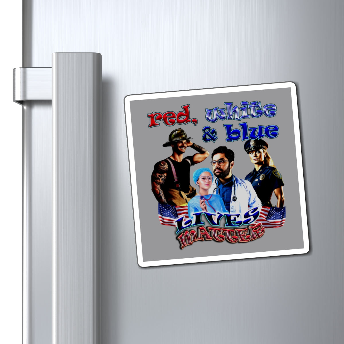 rw&b lives matter - Magnets - (grey)