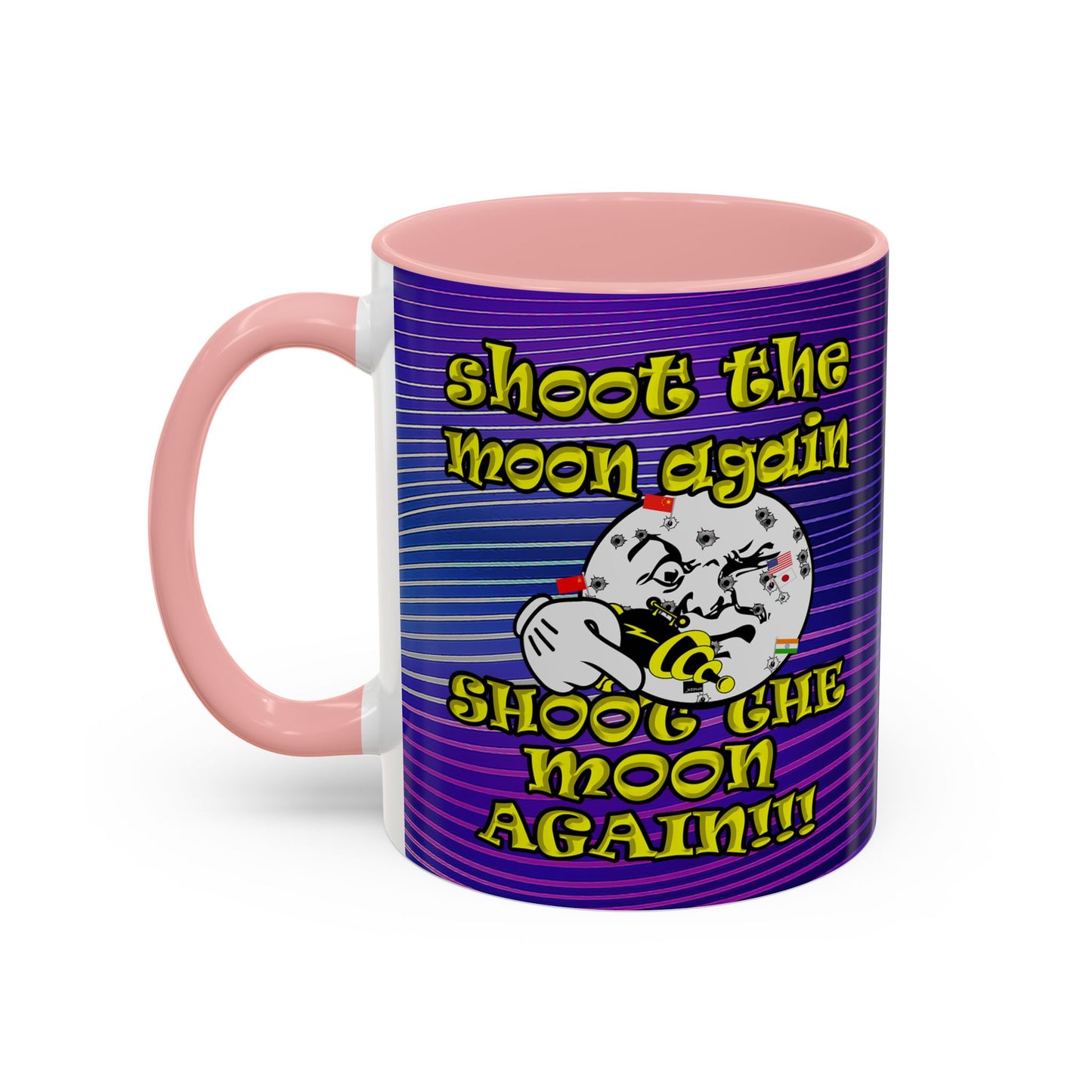 shoot the moon again - Accent Mug (purple wave)
