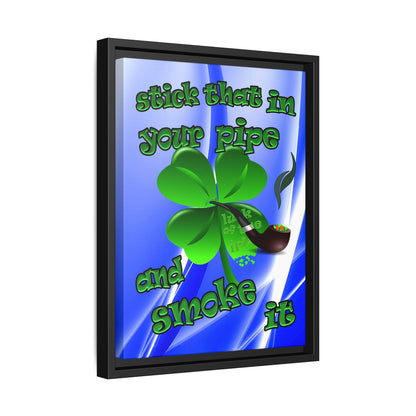 stick that in your pipe and smoke it - framed canvas art (blue-white wave)