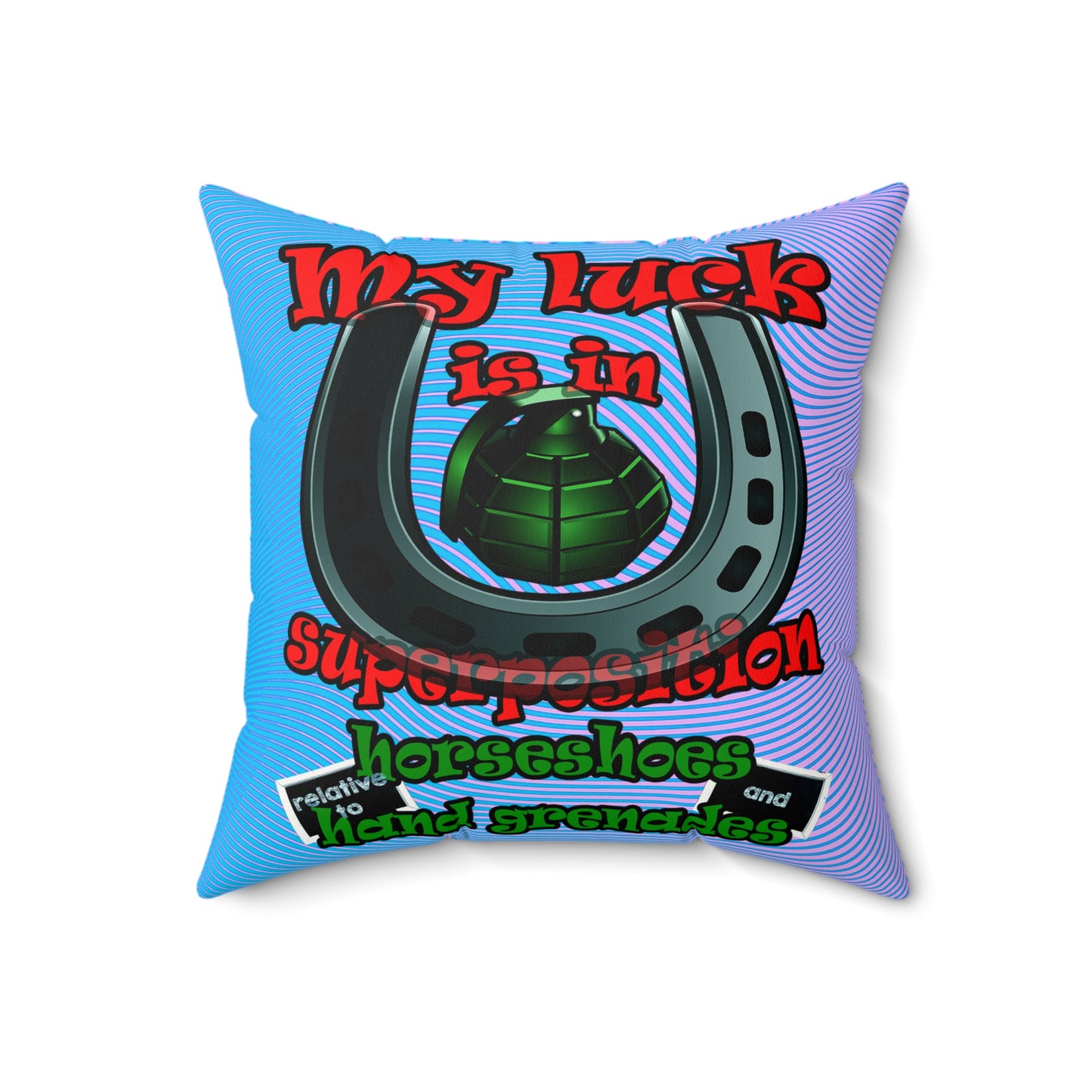 my luck - Faux Suede Square Pillow - (light blue-purple wave)