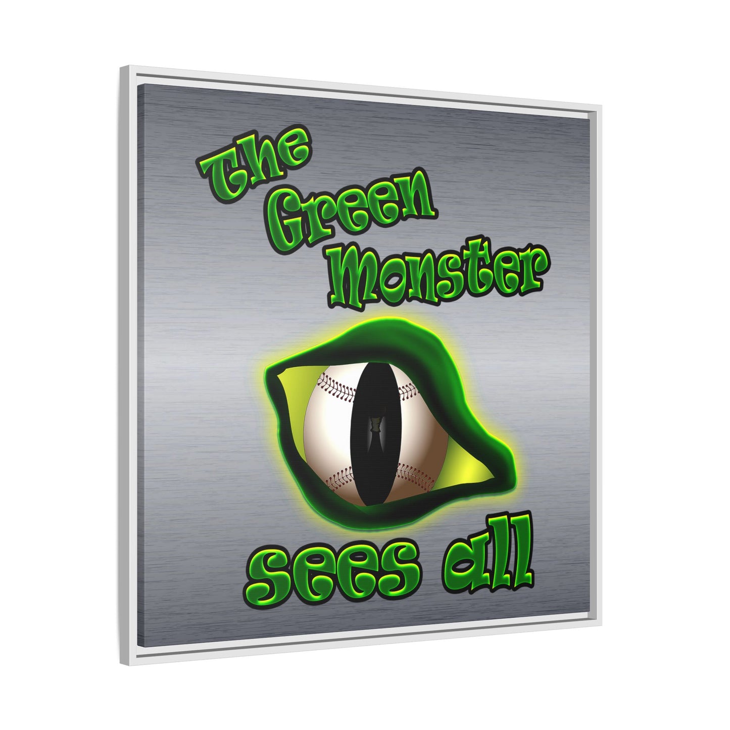 green monster - framed canvas art (brushed nickel)