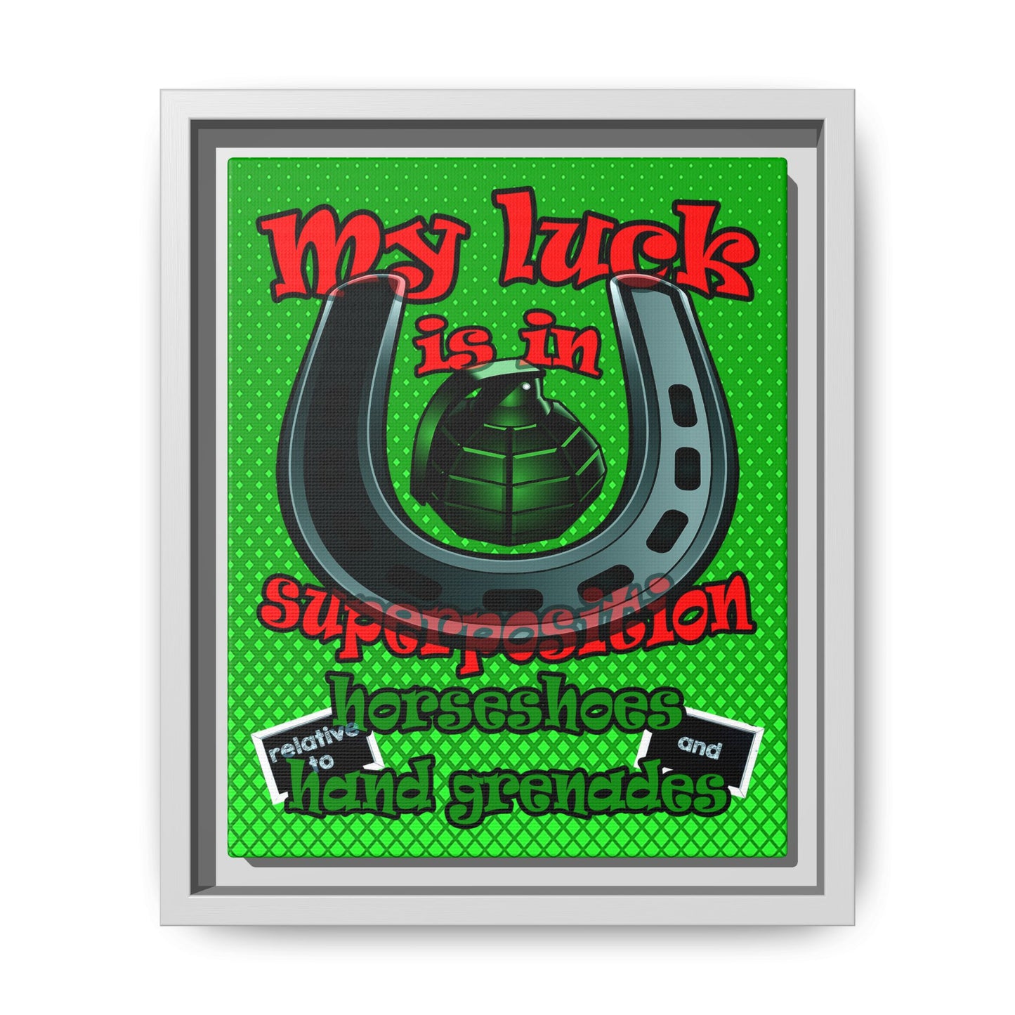 my luck - framed canvas art (logo green)