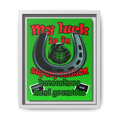 my luck - framed canvas art (logo green)