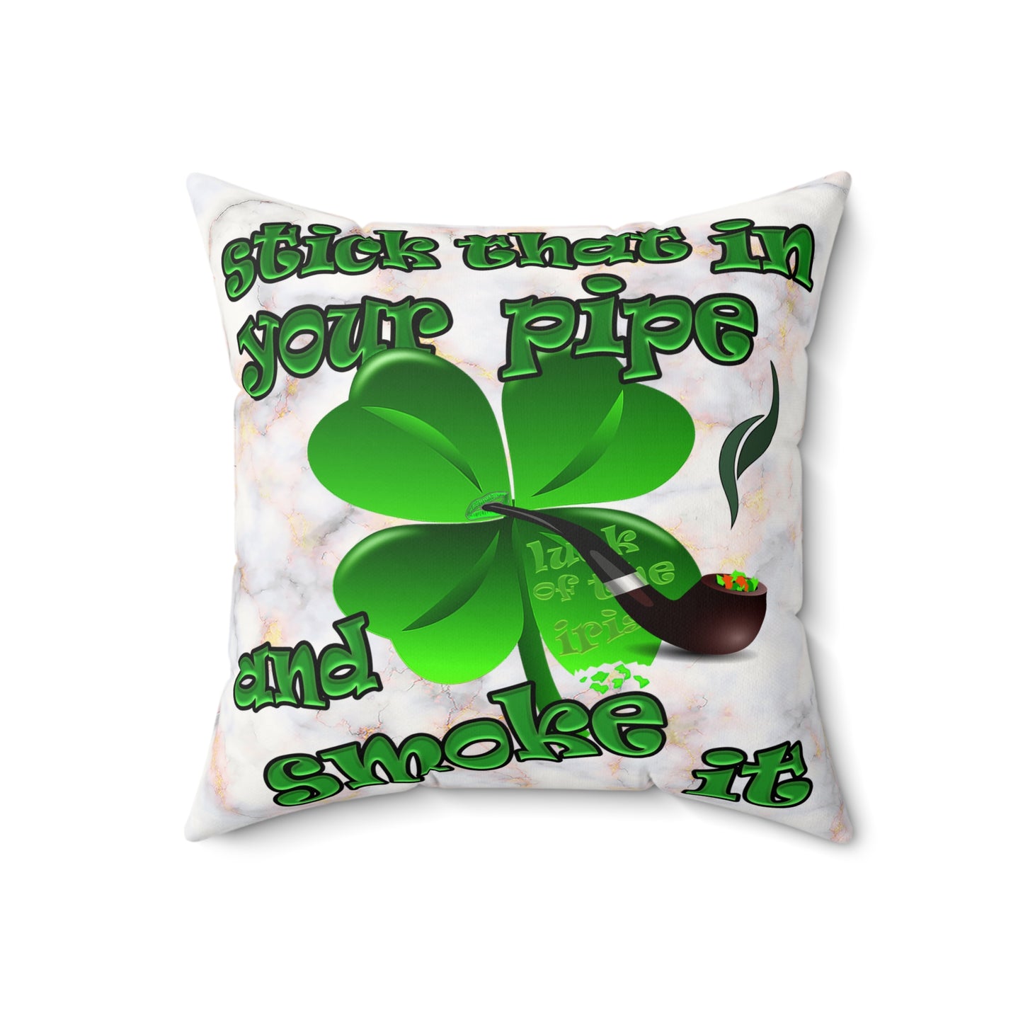 celtics logo - Faux Suede Square Pillow - (white marble)