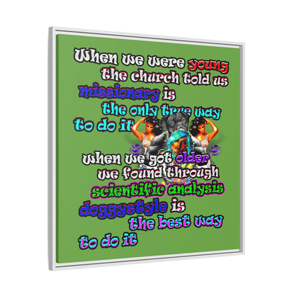 doggystyle - framed canvas art (green)