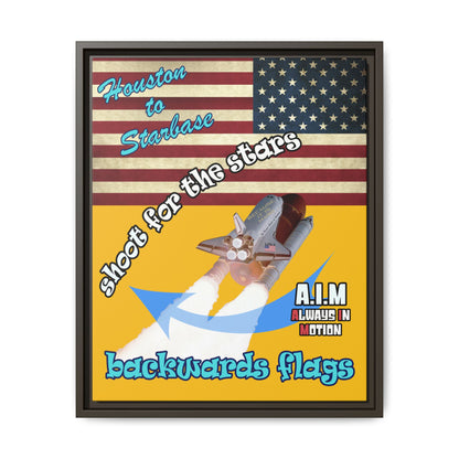 shoot for the stars - framed canvas art (yellow)