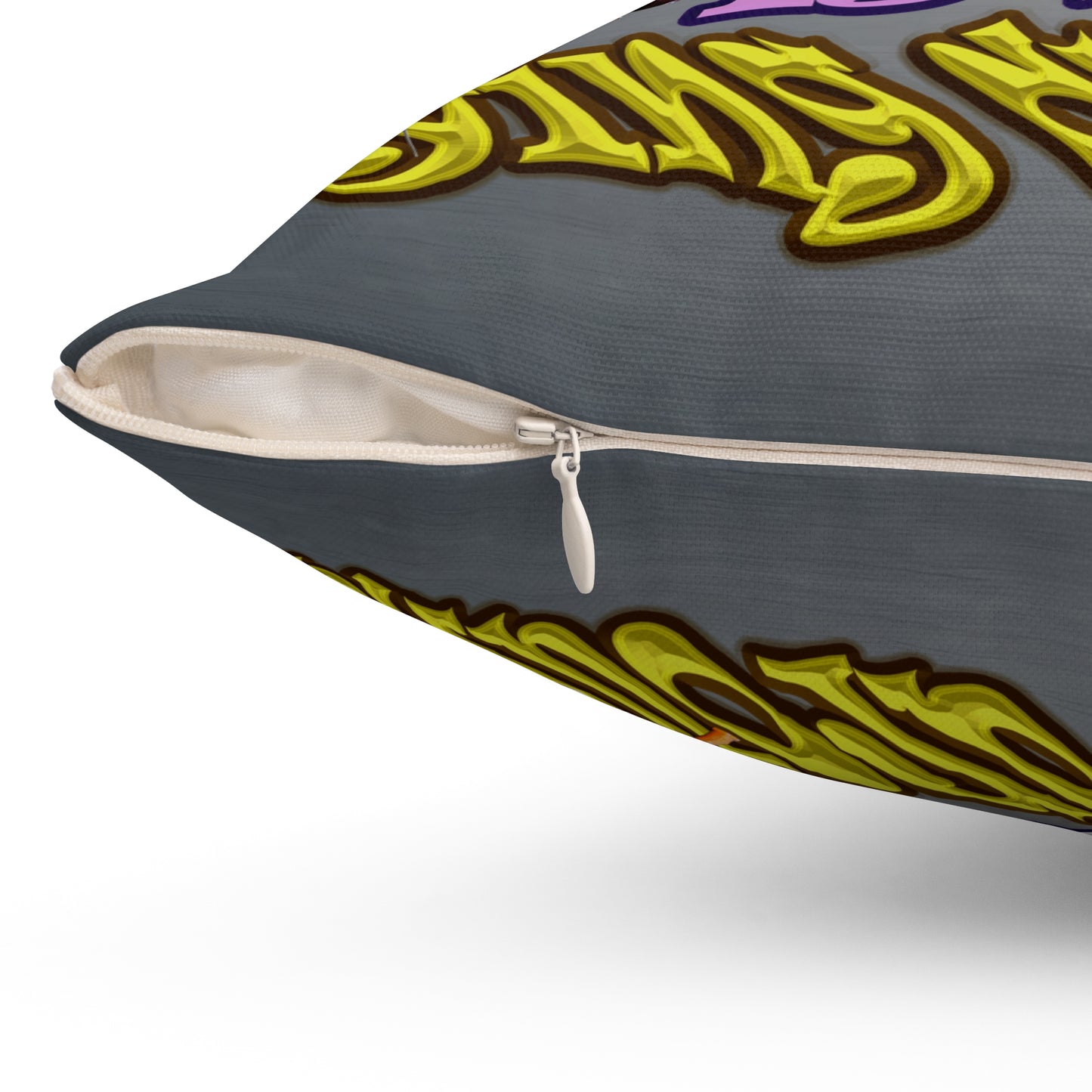 the bum's shit - Spun Polyester Square Pillow - (grey-light grey)
