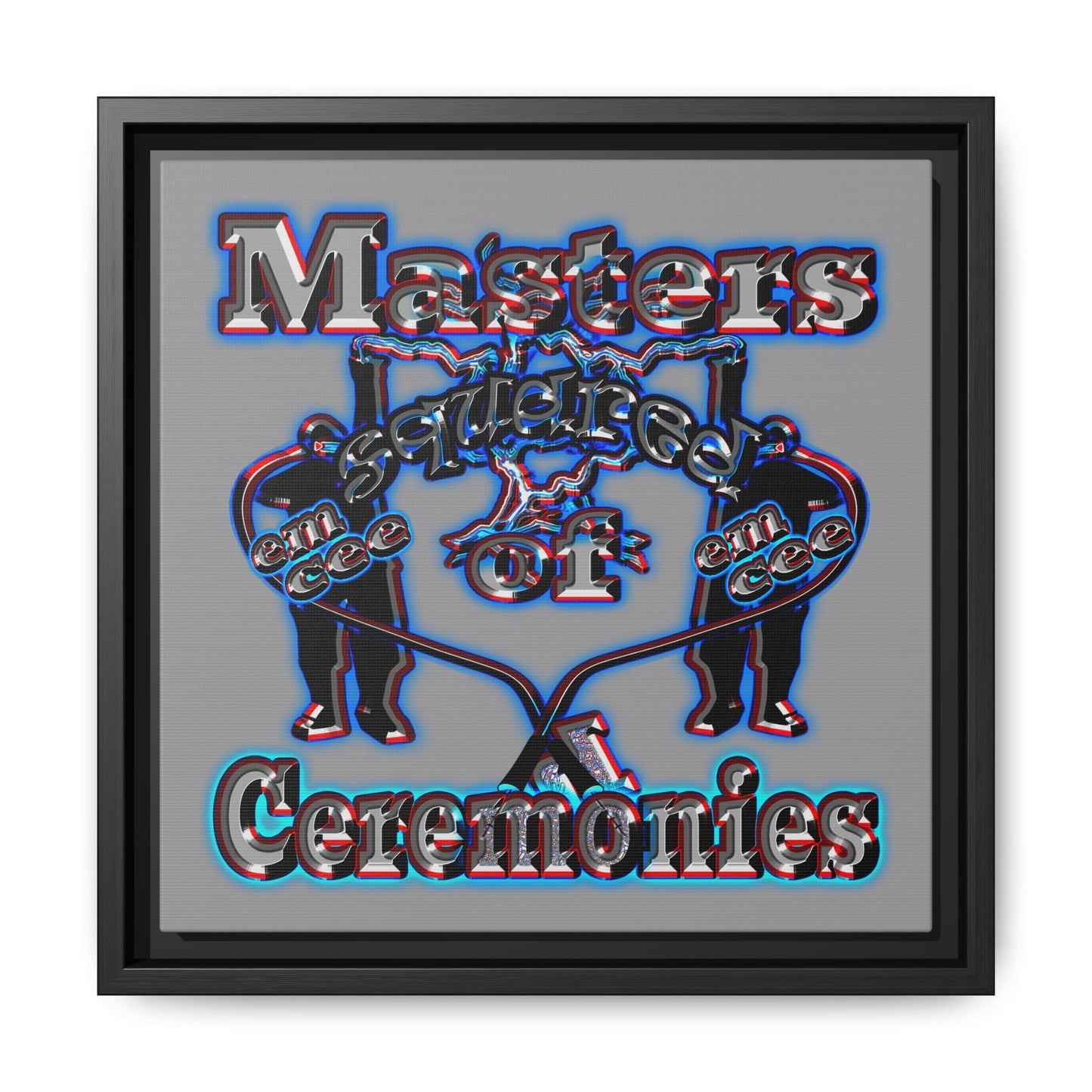 em cee squared - framed canvas art (grey)