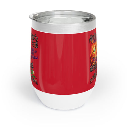 schrodinger's cat - Chill Wine Tumbler (dark red)