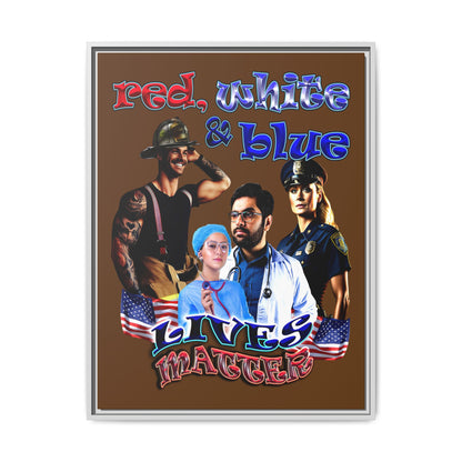 rw&b lives matter - framed canvas art (brown)