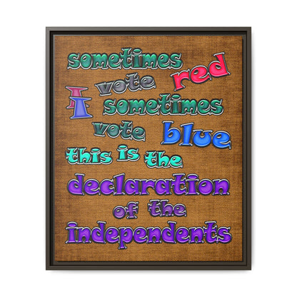declaration of the independents - framed canvas art (brown papyrus)
