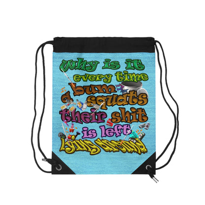 the bum's shit - Drawstring Bag (faded blue)