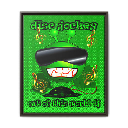 disc jockey - framed canvas art (logo green)