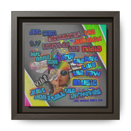 drop the beat - framed canvas art (rainbow split)