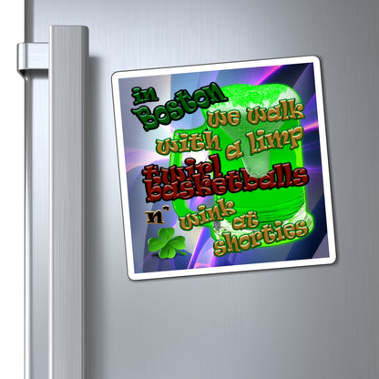 celtics logo - Magnets - (grey-pink wave)