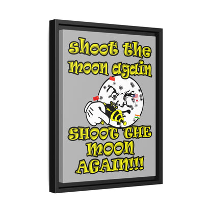 shoot the moon again - framed canvas art (light grey)