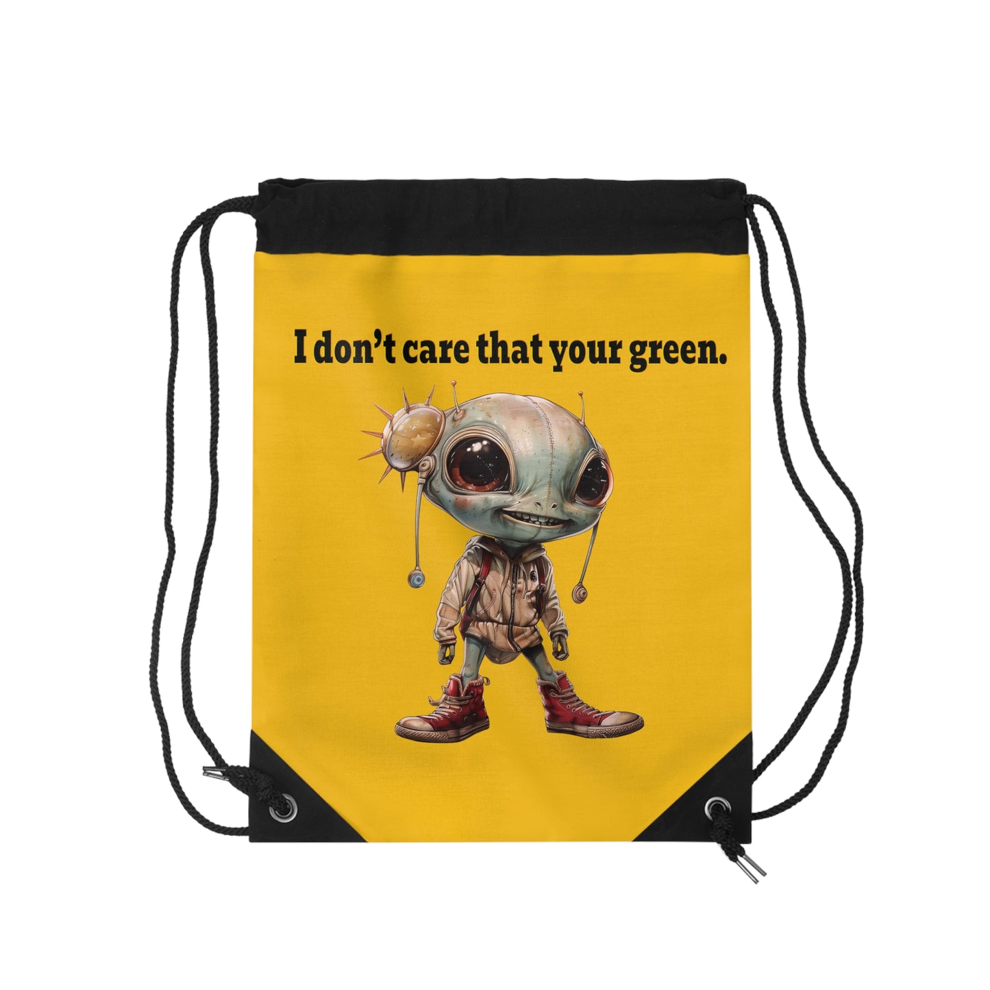 I don't care that your grey - Drawstring Bag (yellow)