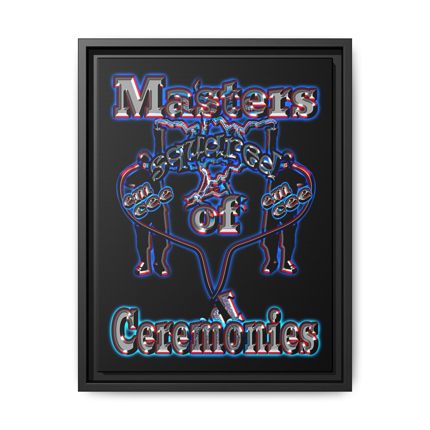 em cee squared - framed canvas art (black)