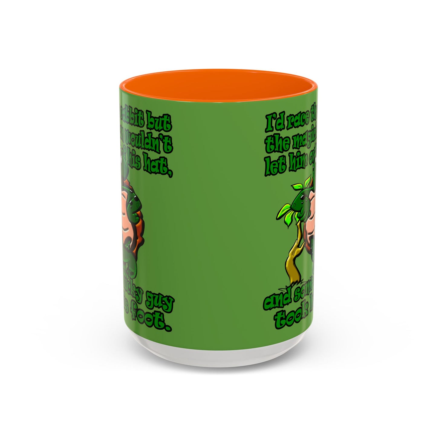 turtle race - Accent Mug (green)