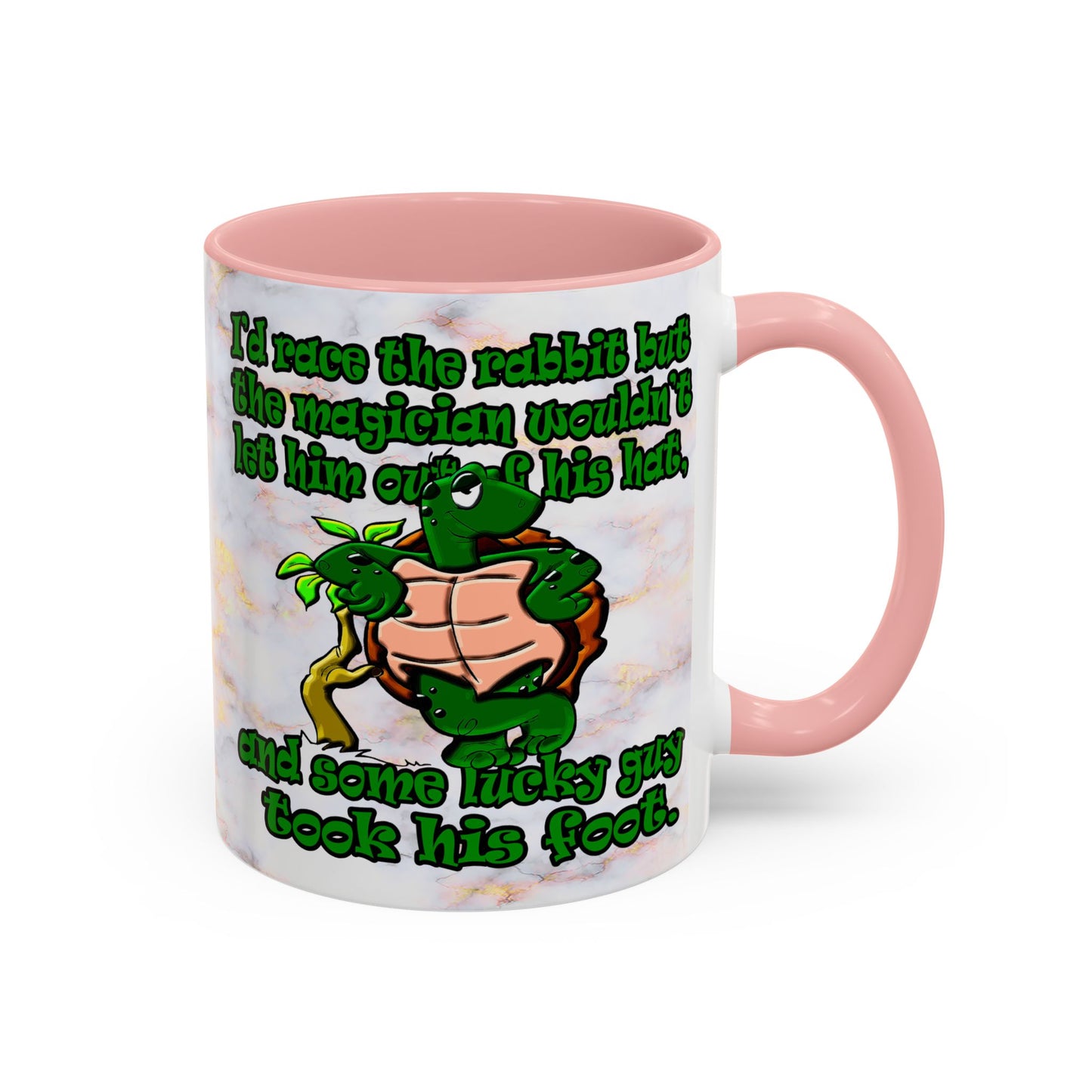 turtle race - Accent Mug (white marble)