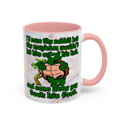 turtle race - Accent Mug (white marble)