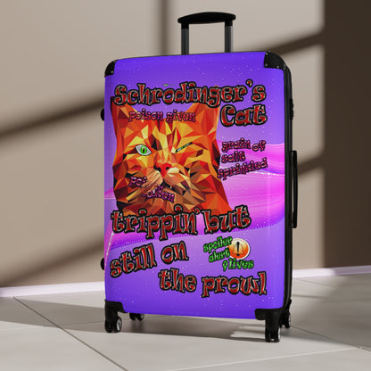 schrodinger's cat - Suitcase (purple-pink wave)