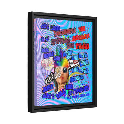 drop the beat - framed canvas art (light blue-purple wave)