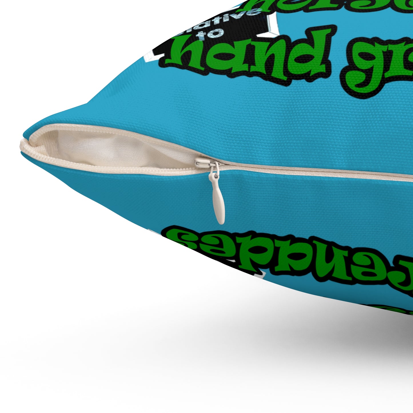 my luck - Spun Polyester Square Pillow - (turquoise)