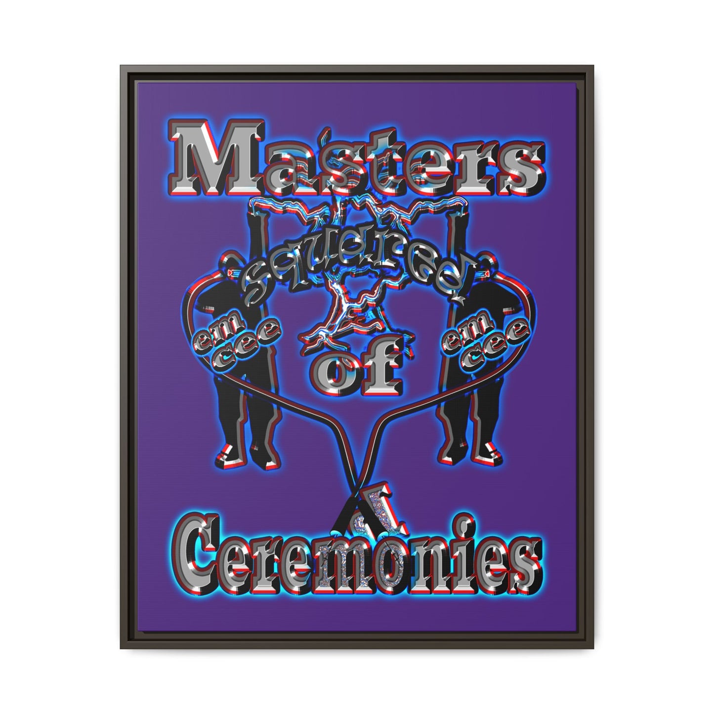 em cee squared - framed canvas art (purple)