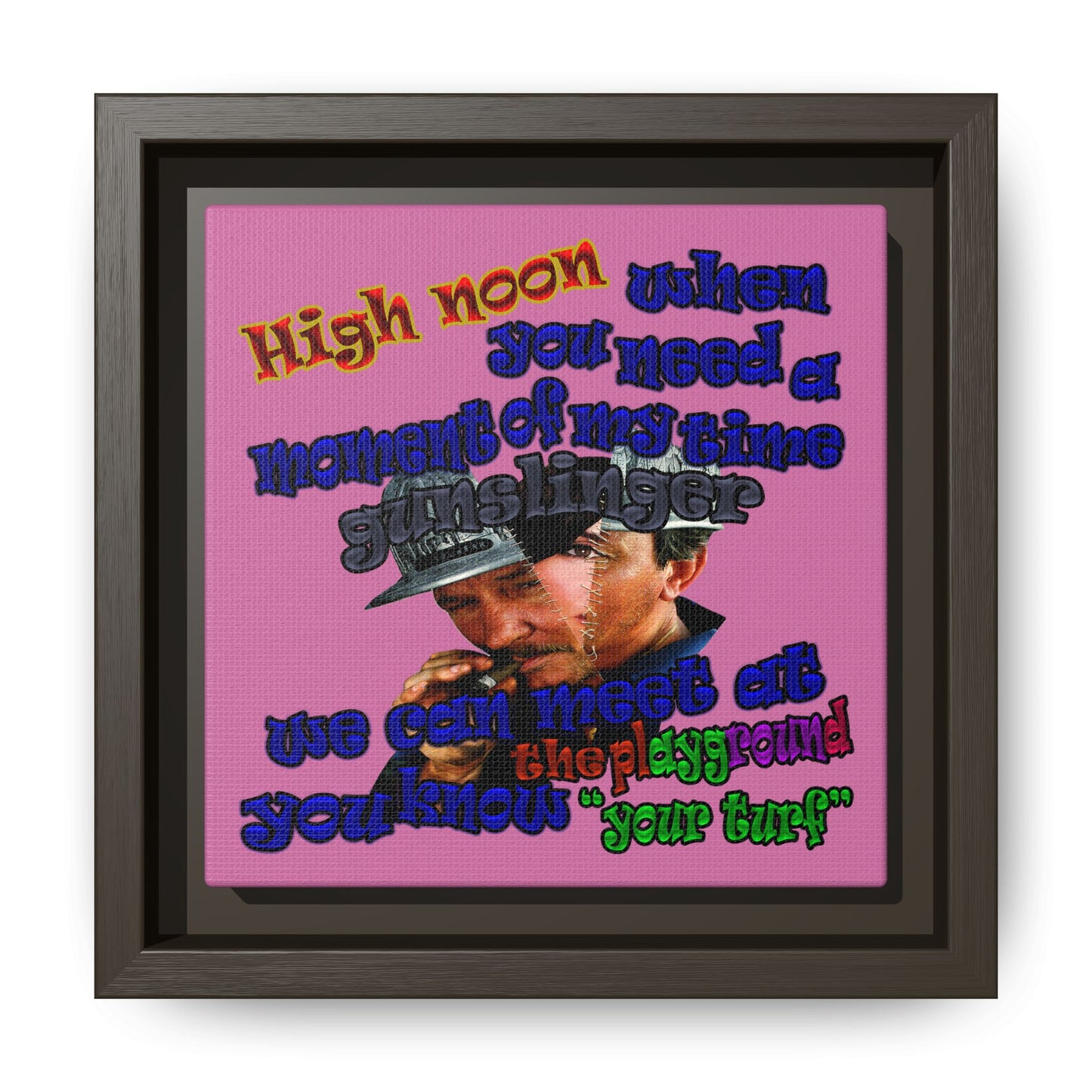 high noon - framed canvas art (light pink)