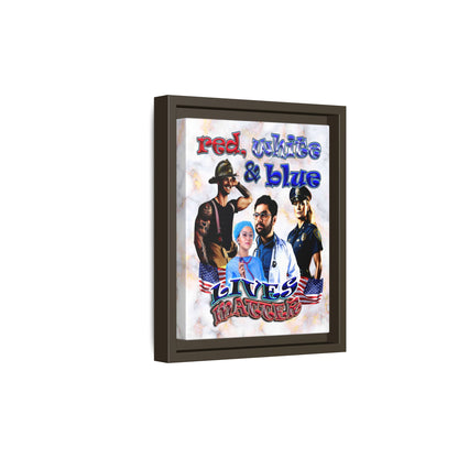 rw&b lives matter - framed canvas art (white marble)