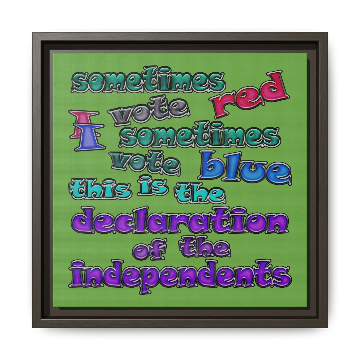 declaration of the independents - framed canvas art (green)