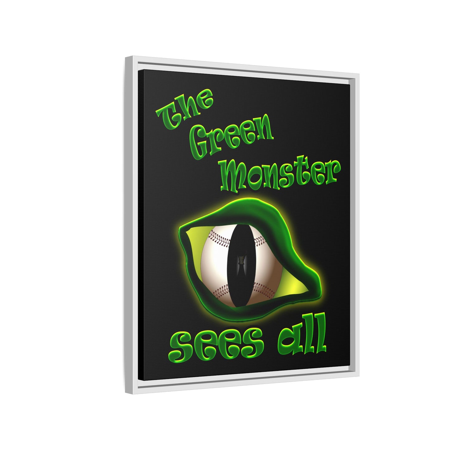 green monster - framed canvas art (black)