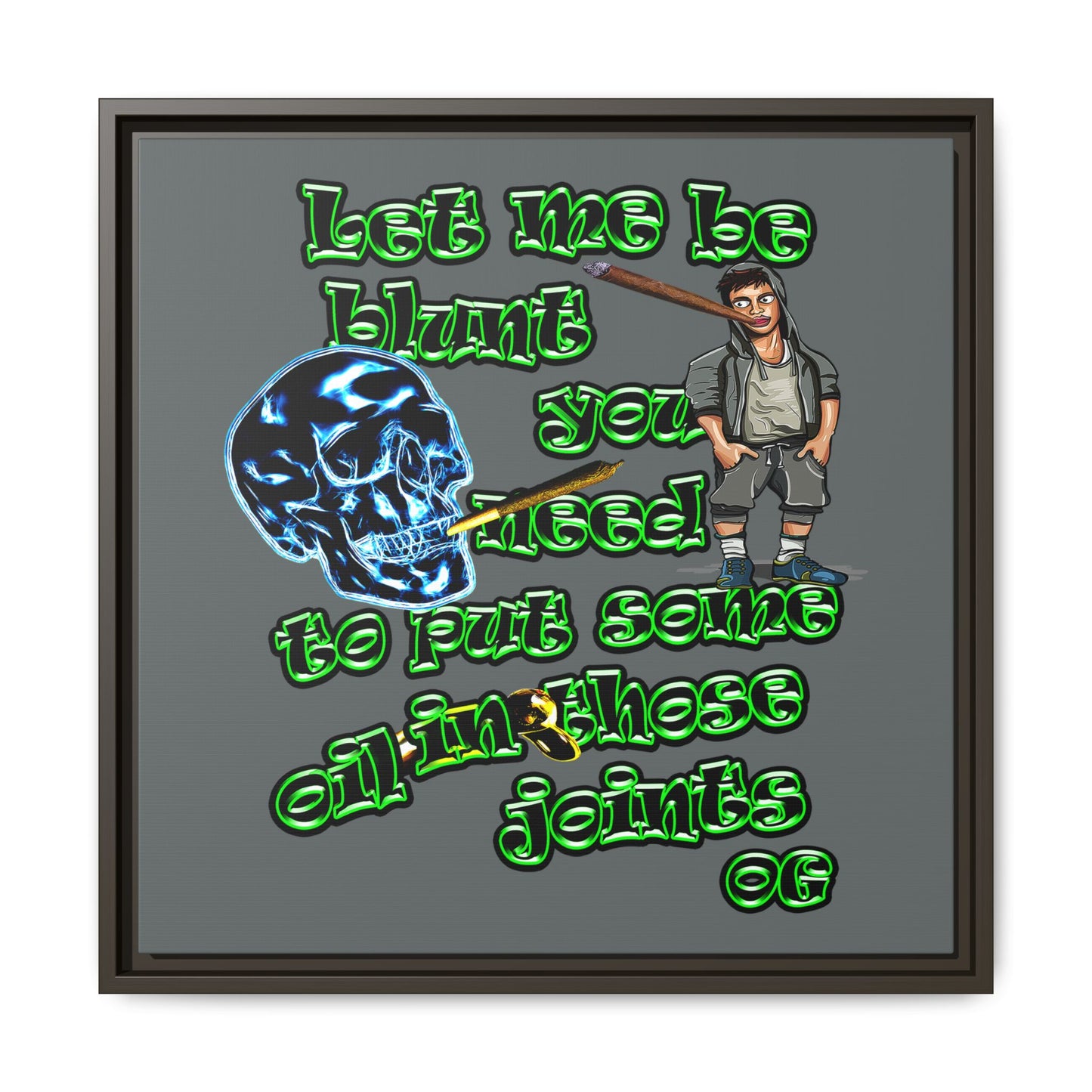 og - framed canvas art (dark grey)