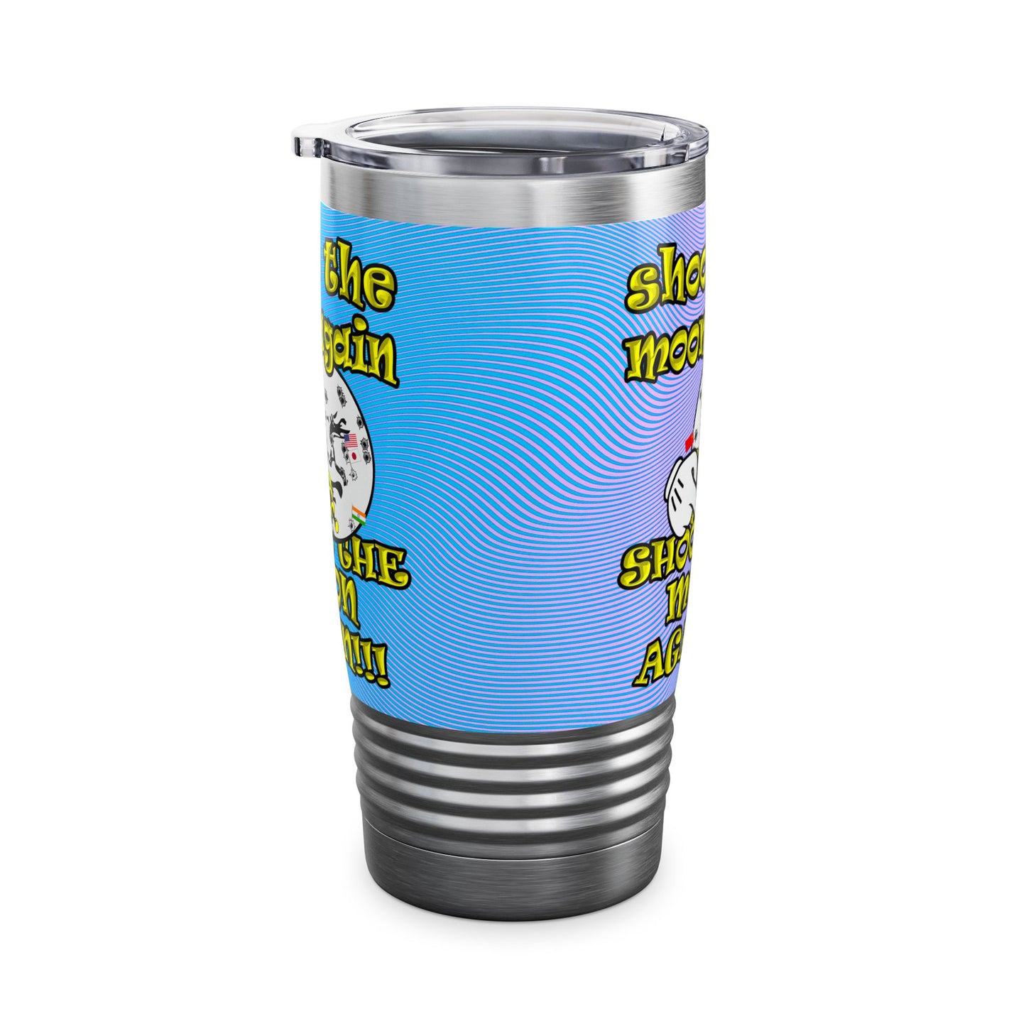 shoot the moon again - Ringneck Tumbler, 20oz (light blue-purple wave)