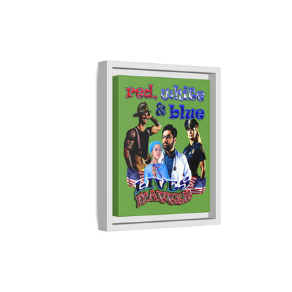 rw&b lives matter - framed canvas art (green)