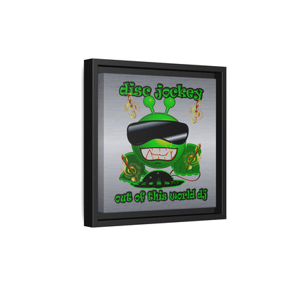 disc jockey - framed canvas art (brushed nickel)
