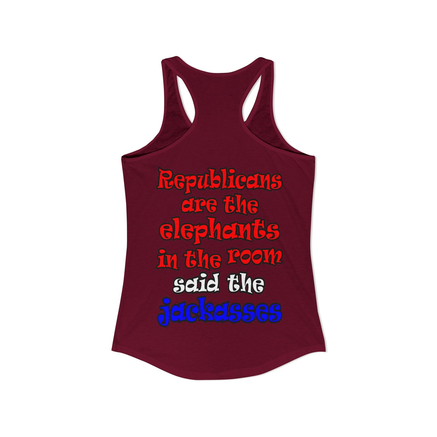 donkeys and elephants - Women's Ideal Racerback Tank