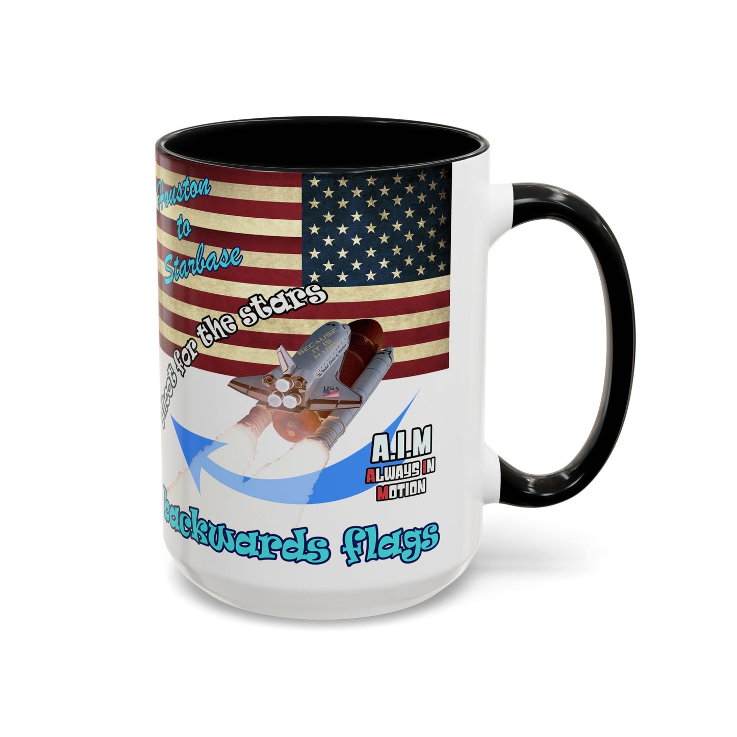 shoot for the stars - Accent Mug (white)