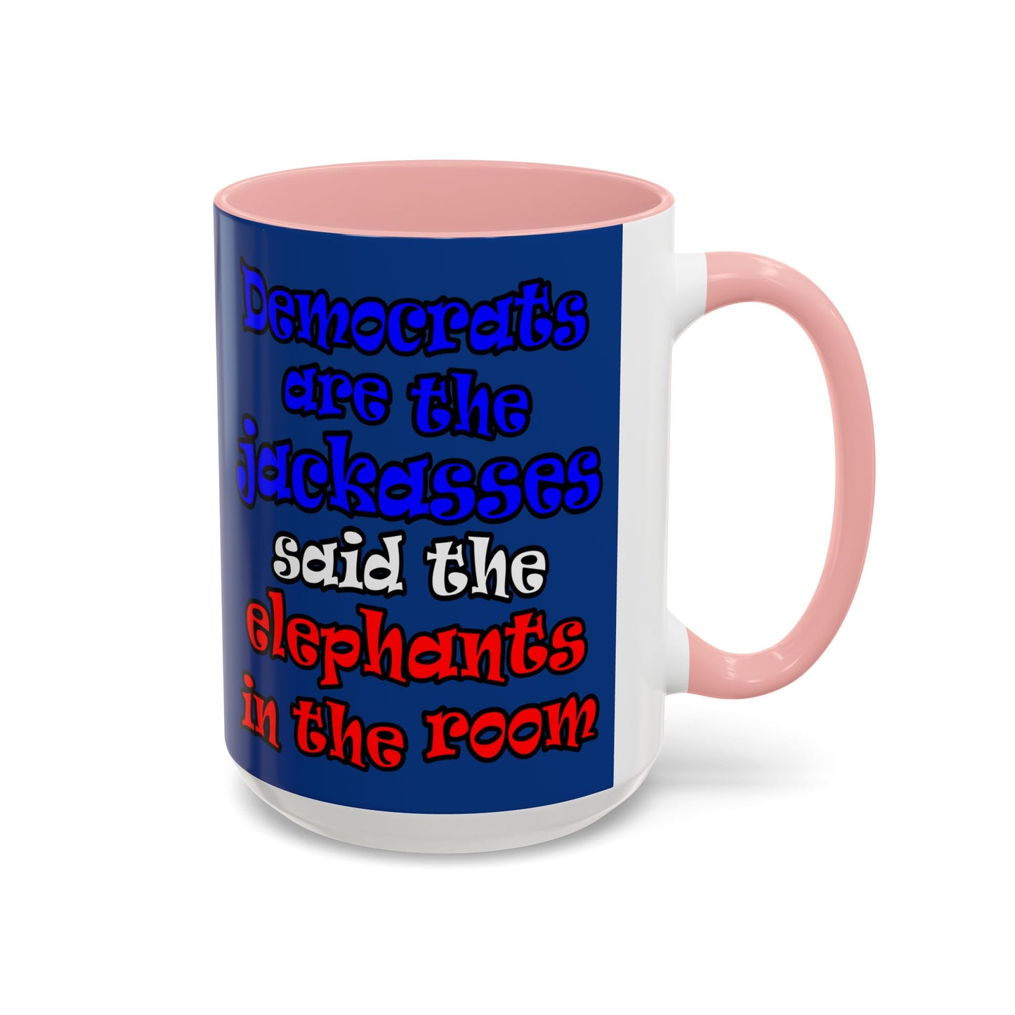 donkeys and elephants - Accent Mug (dark blue)