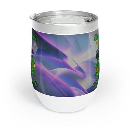 disc jockey - Chill Wine Tumbler (grey-pink wave)